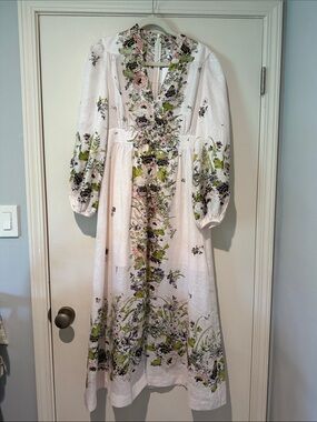 Zimmermann | Dresses | Zimmermann Floral Strapless Smocked Back Linen  August Maxi Dress 725 | Poshmark